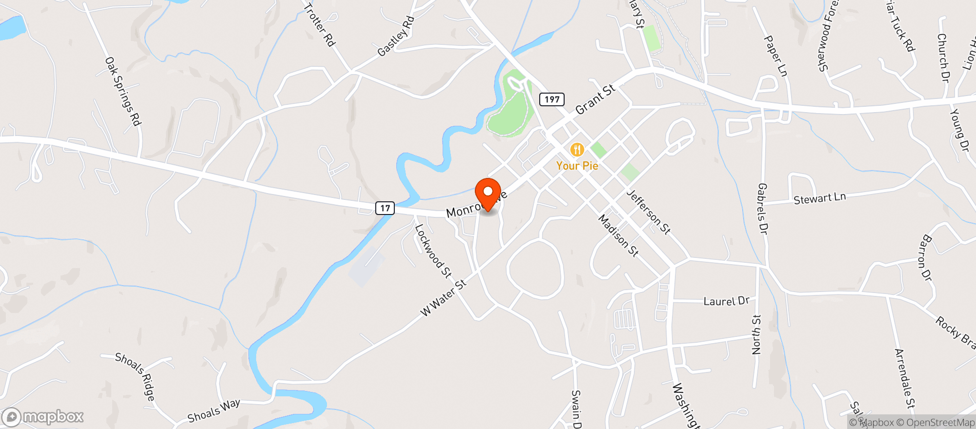 Map showing Package Store