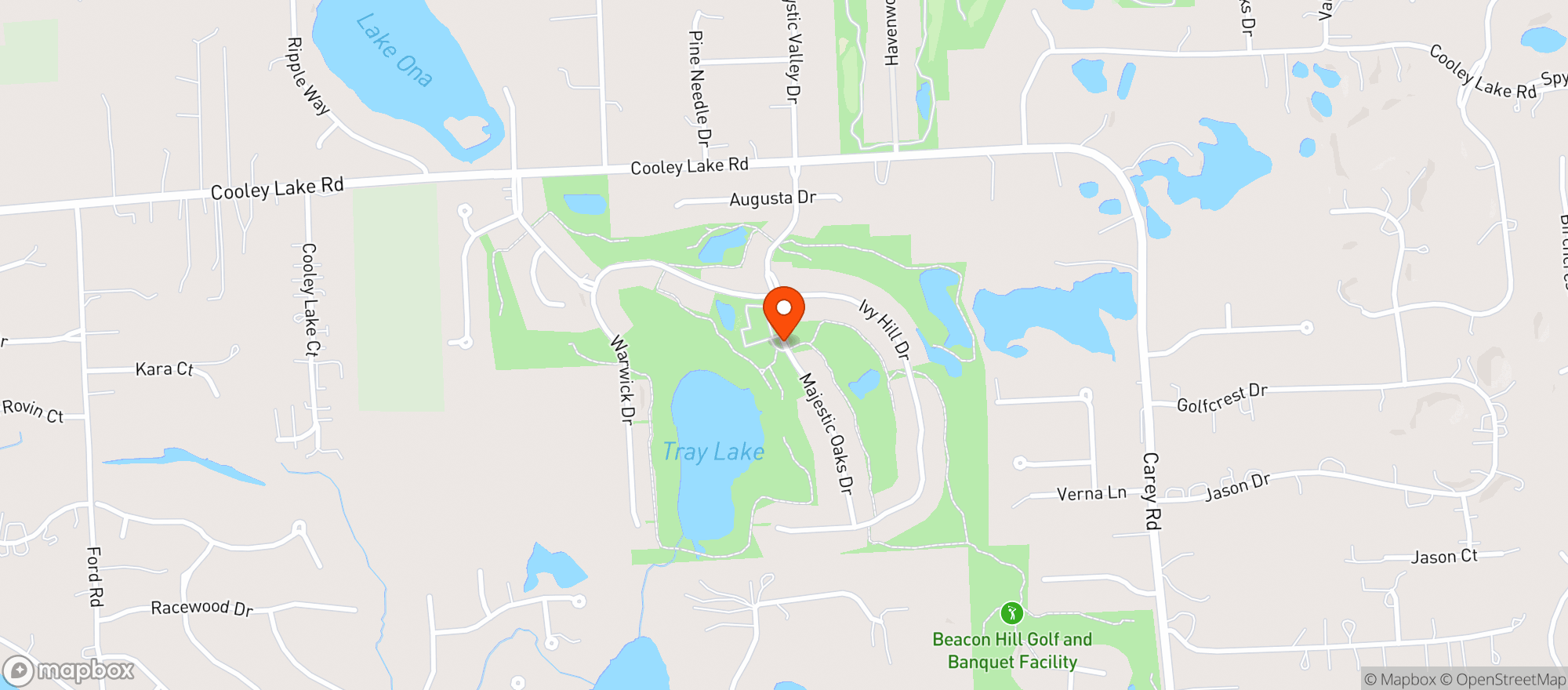 Map showing Beacon Hills Golf Club
