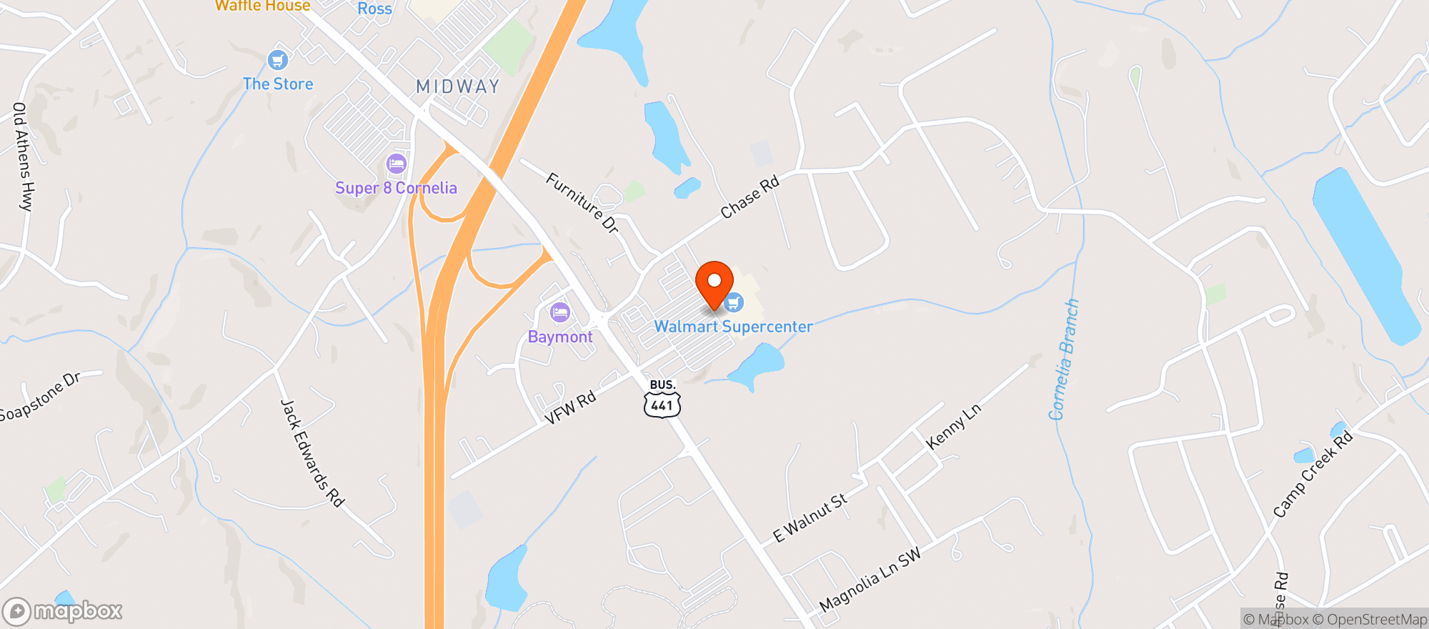 Map showing Walmart Supercenter