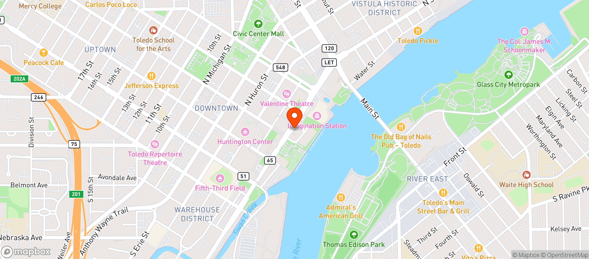 Map showing Chop House