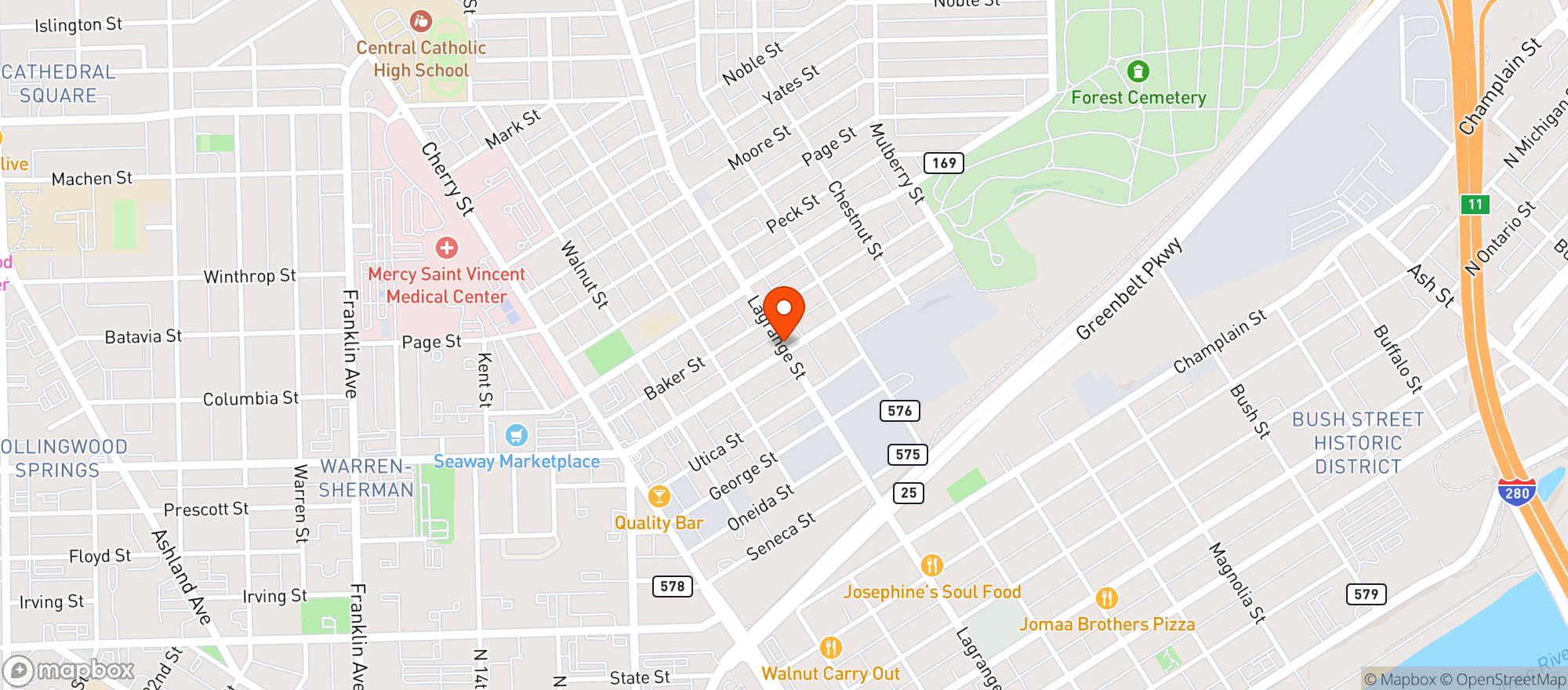 Map showing One Stop