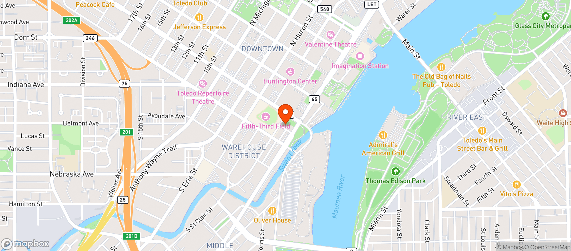 Map showing Fleetwood Tap Room