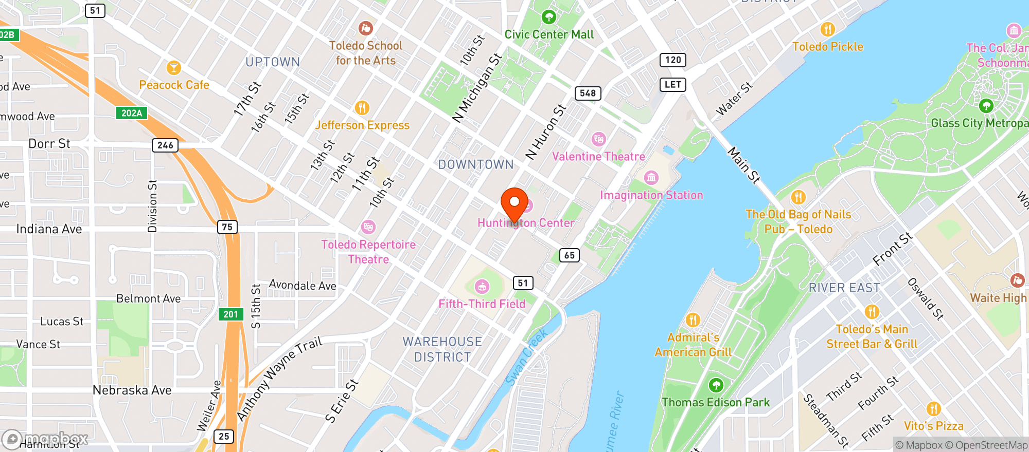 Map showing Whiskey Red Saloon