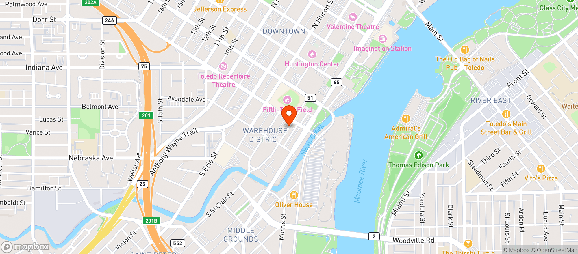 Map showing Home Slice