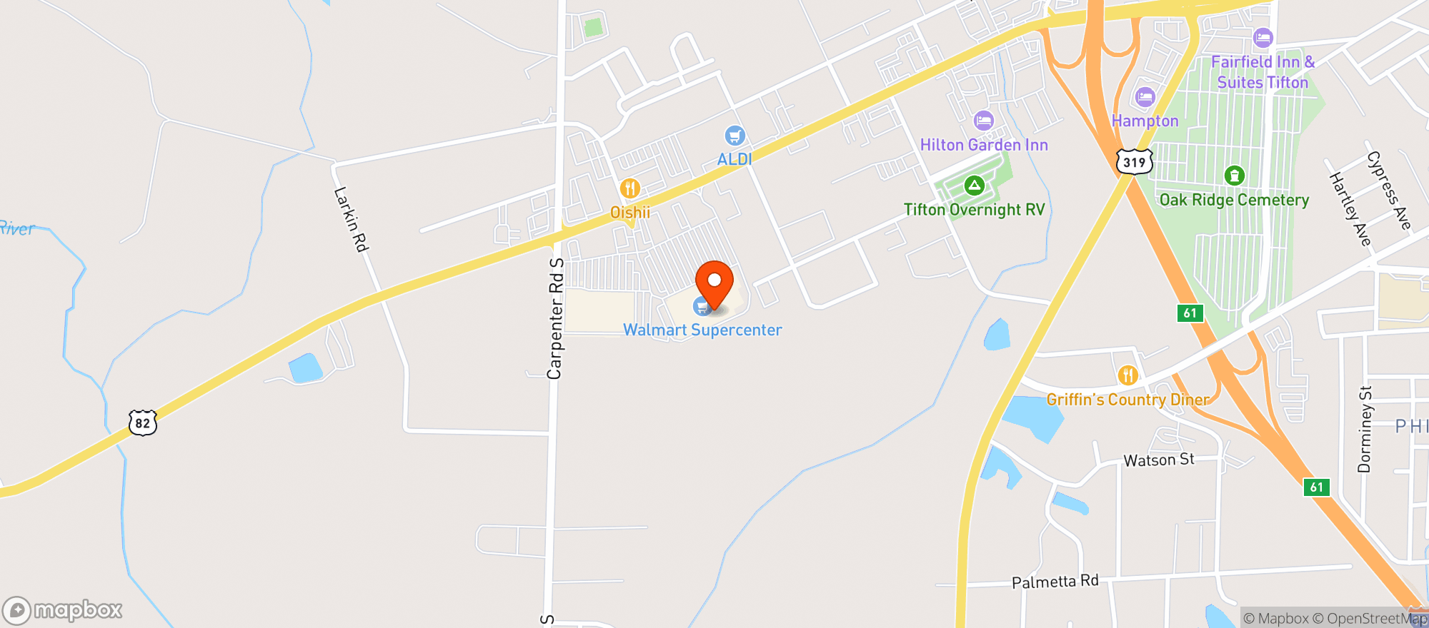 Map showing Walmart Supercenter