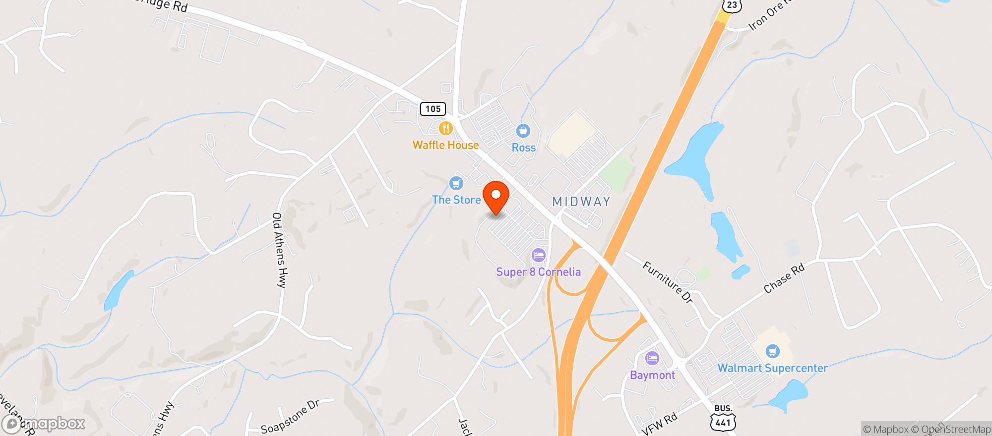 Map showing Gnc