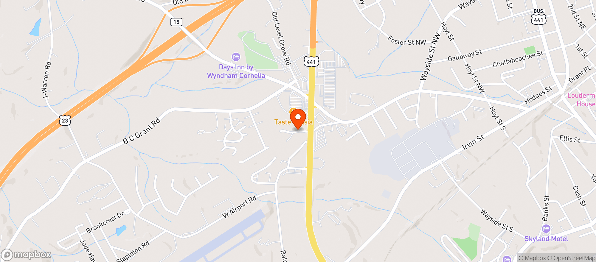 Map showing Whistle Express