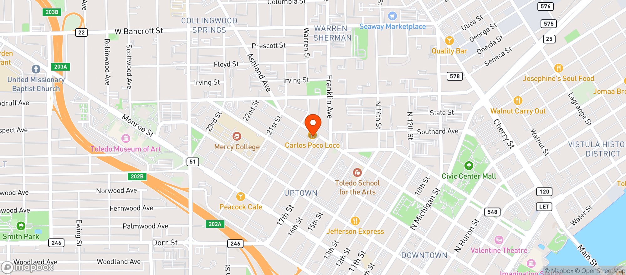 Map showing Carlos Poco Loco