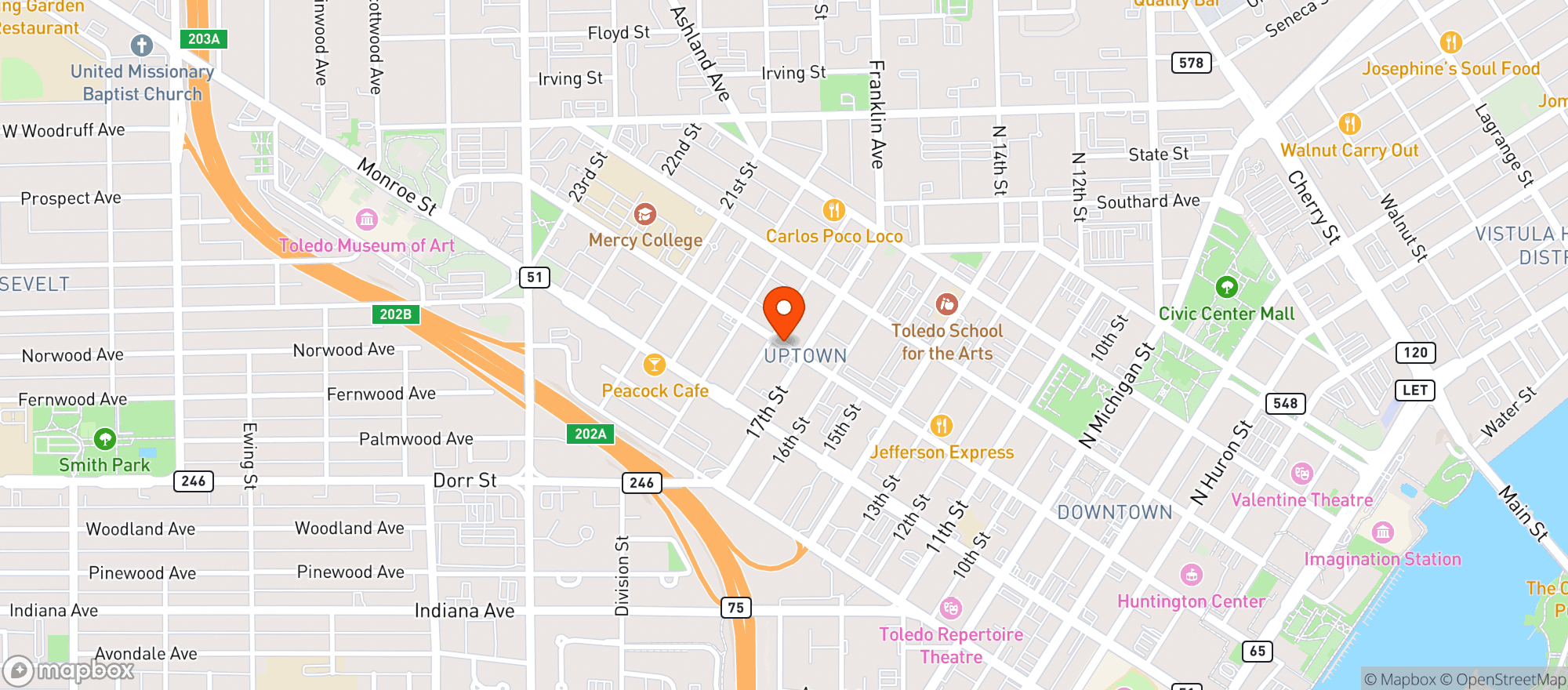 Map showing Lucky Dollar