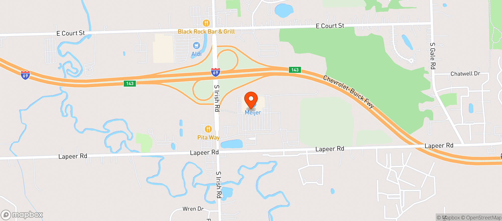 Map showing Meijer