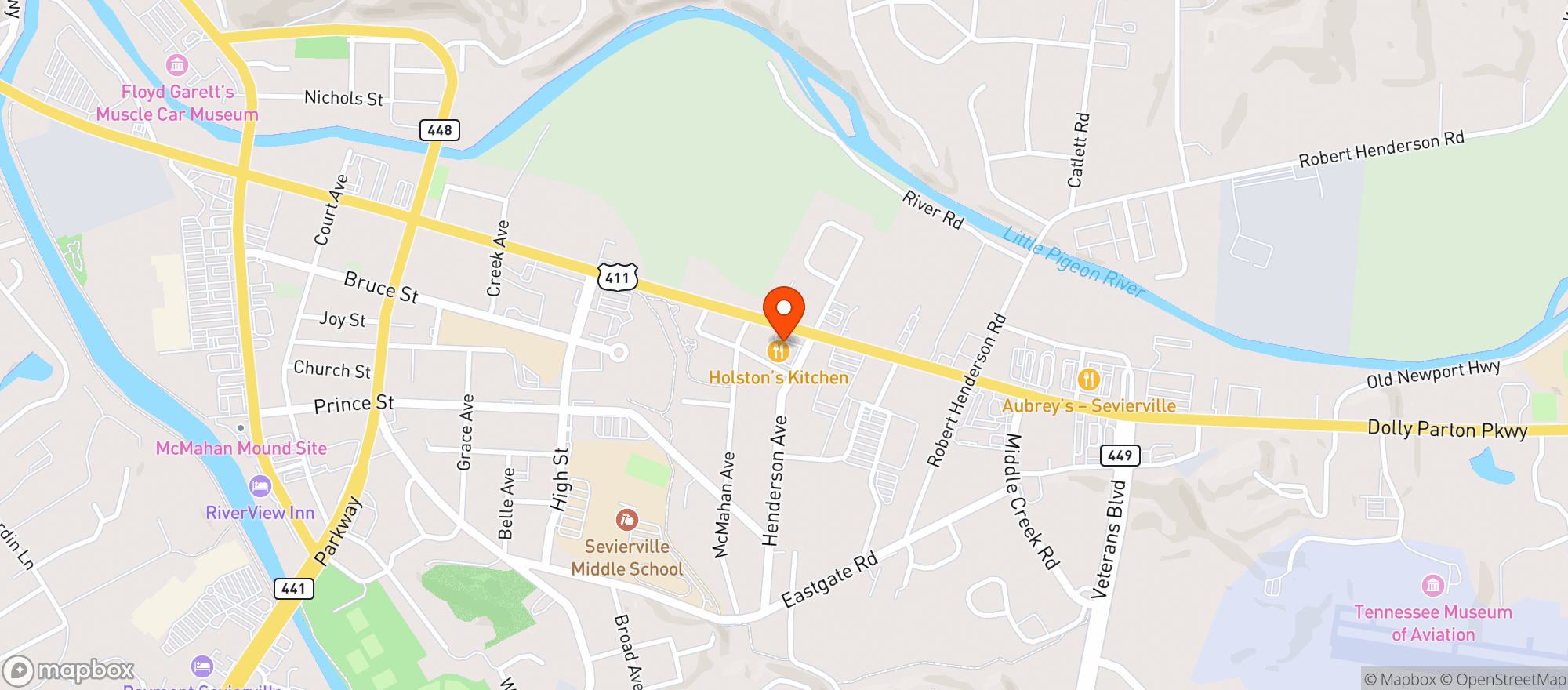 Map showing Holston S Kitchen