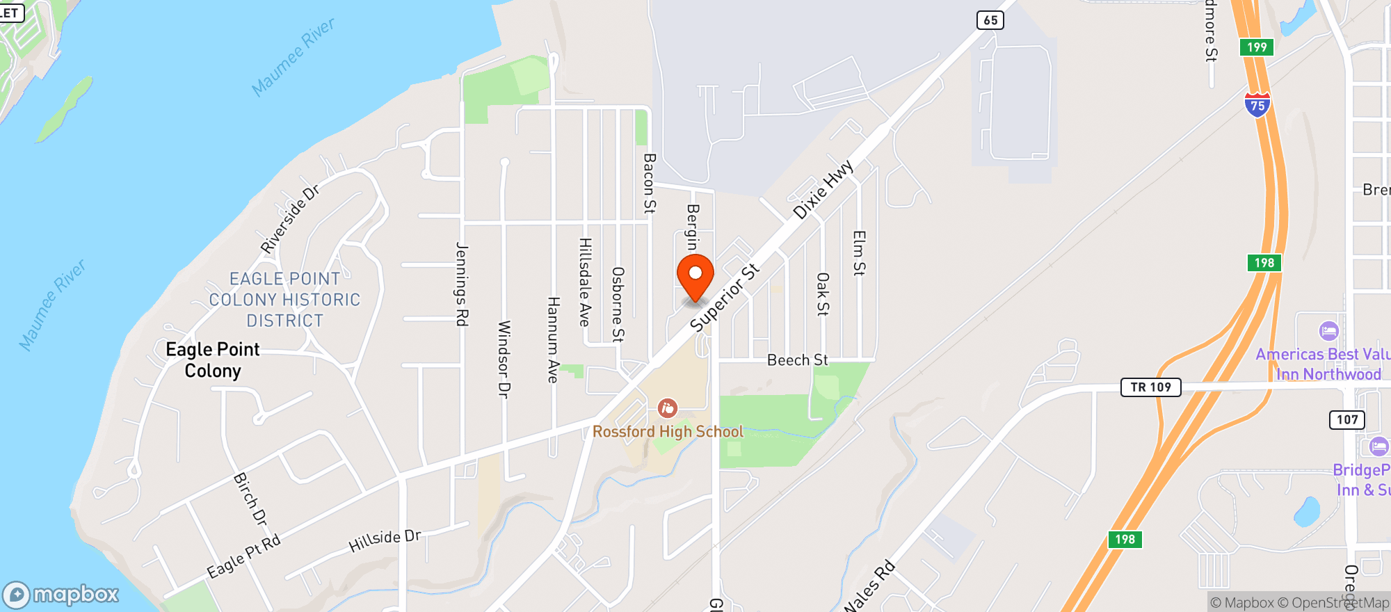 Map showing Dannys Cafe
