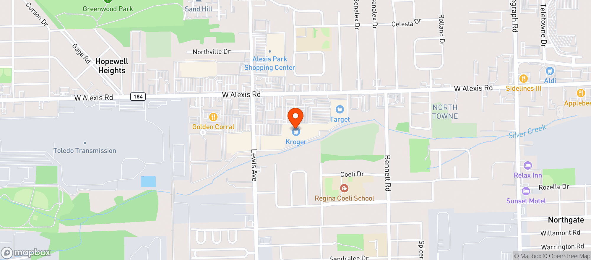 Map showing Kroger
