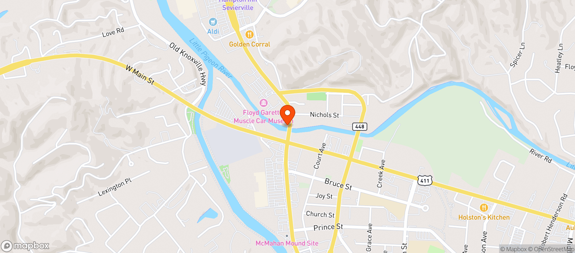 Map showing Cafe420