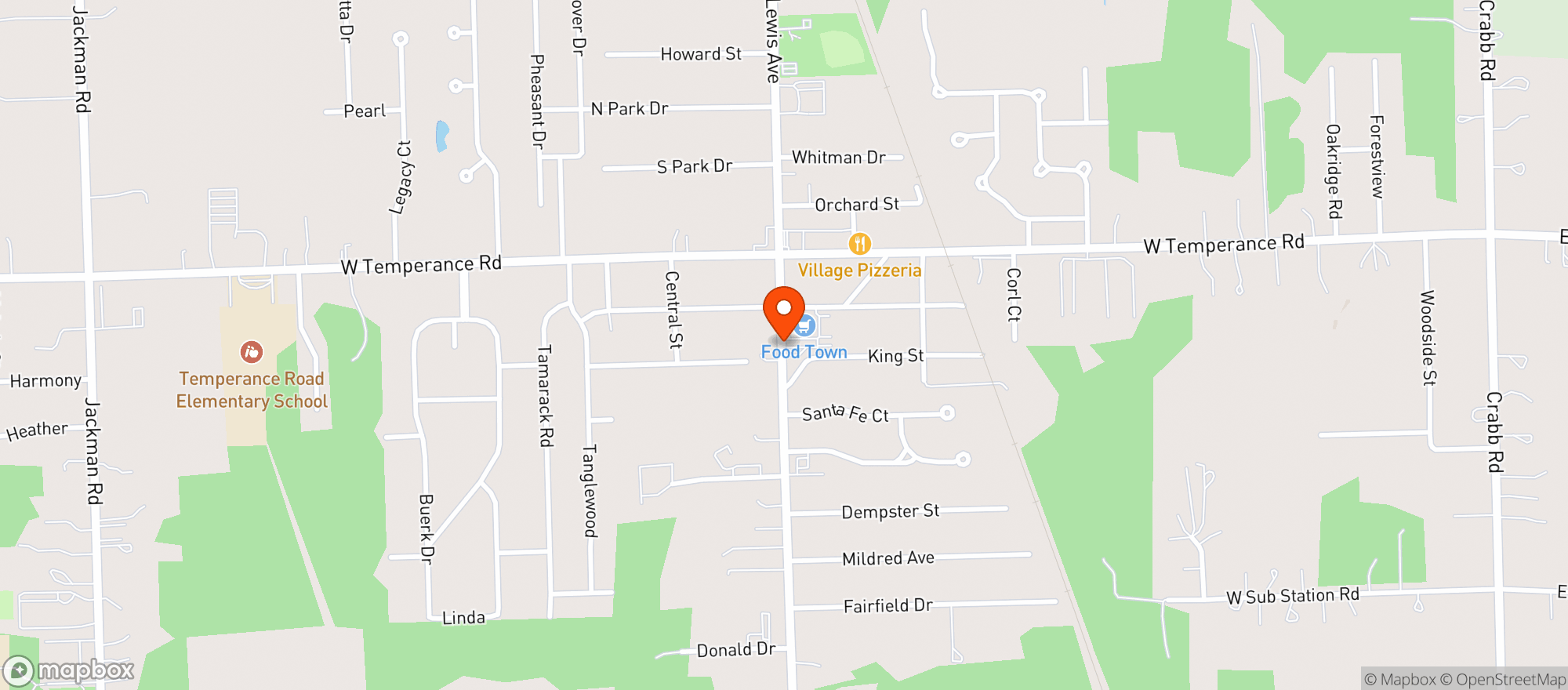 Map showing Food Town Supermarket