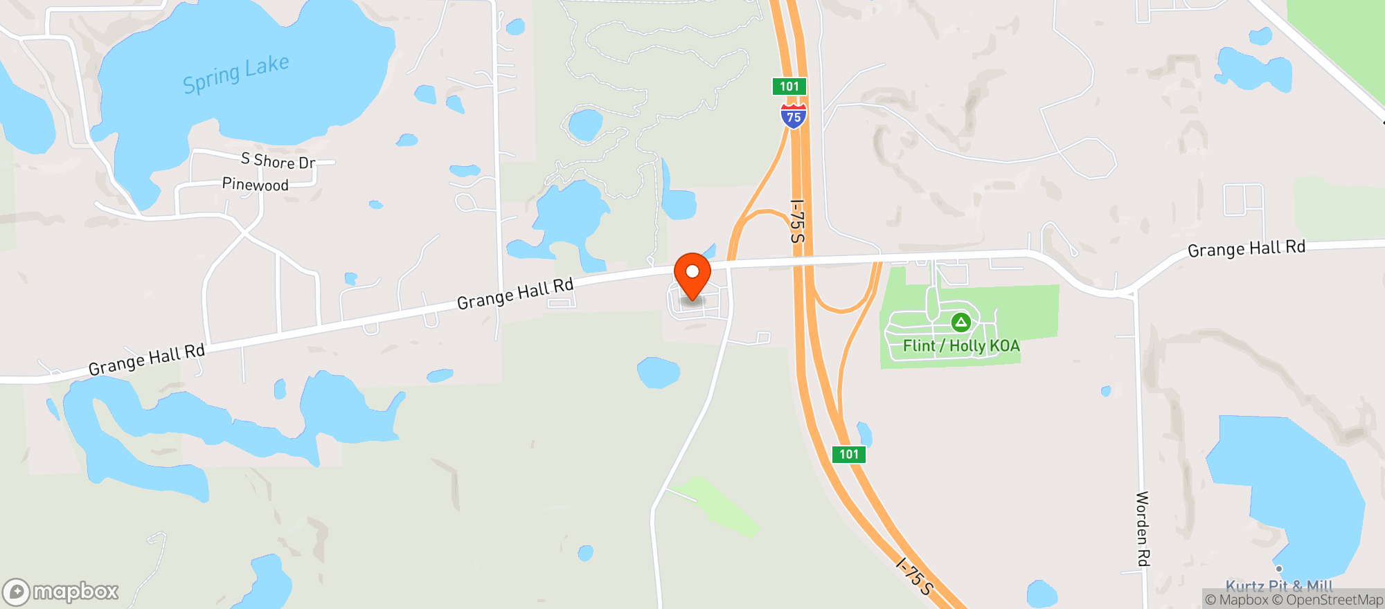 Map showing Alex's Mkt Grange Hall Rd