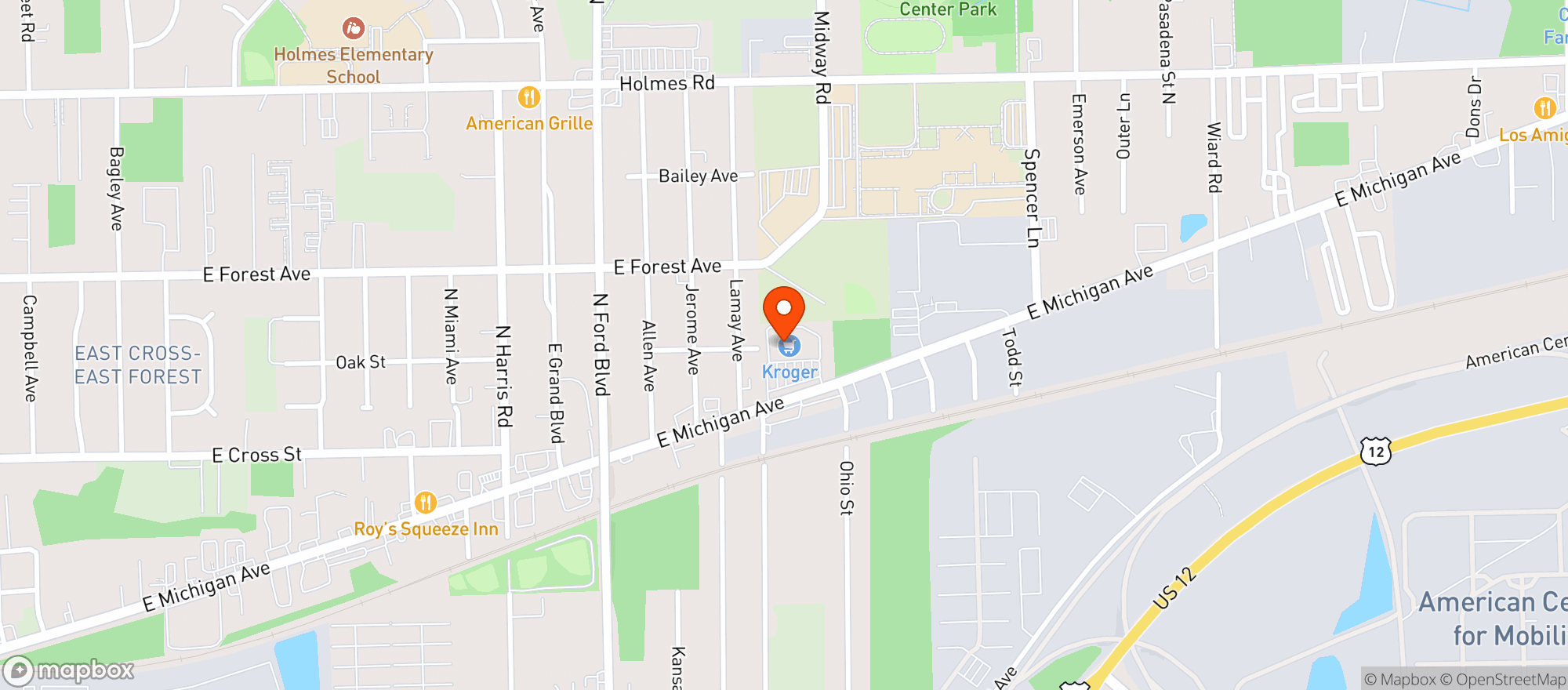 Map showing Kroger