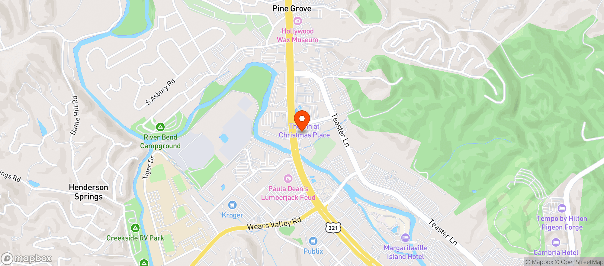 Map showing Mellow Mushroom