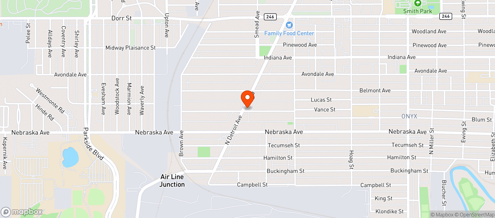 Map showing Butter Rolls Carryout
