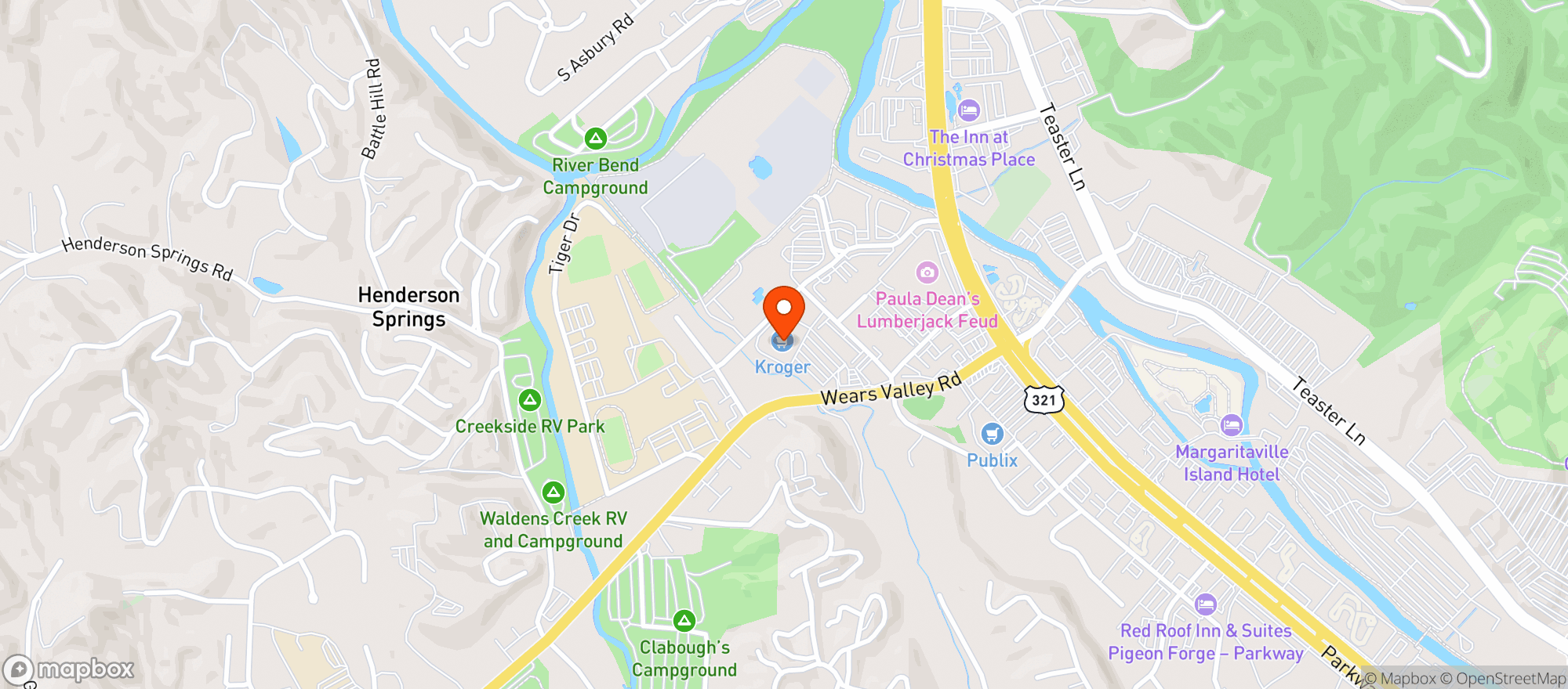 Map showing Kroger