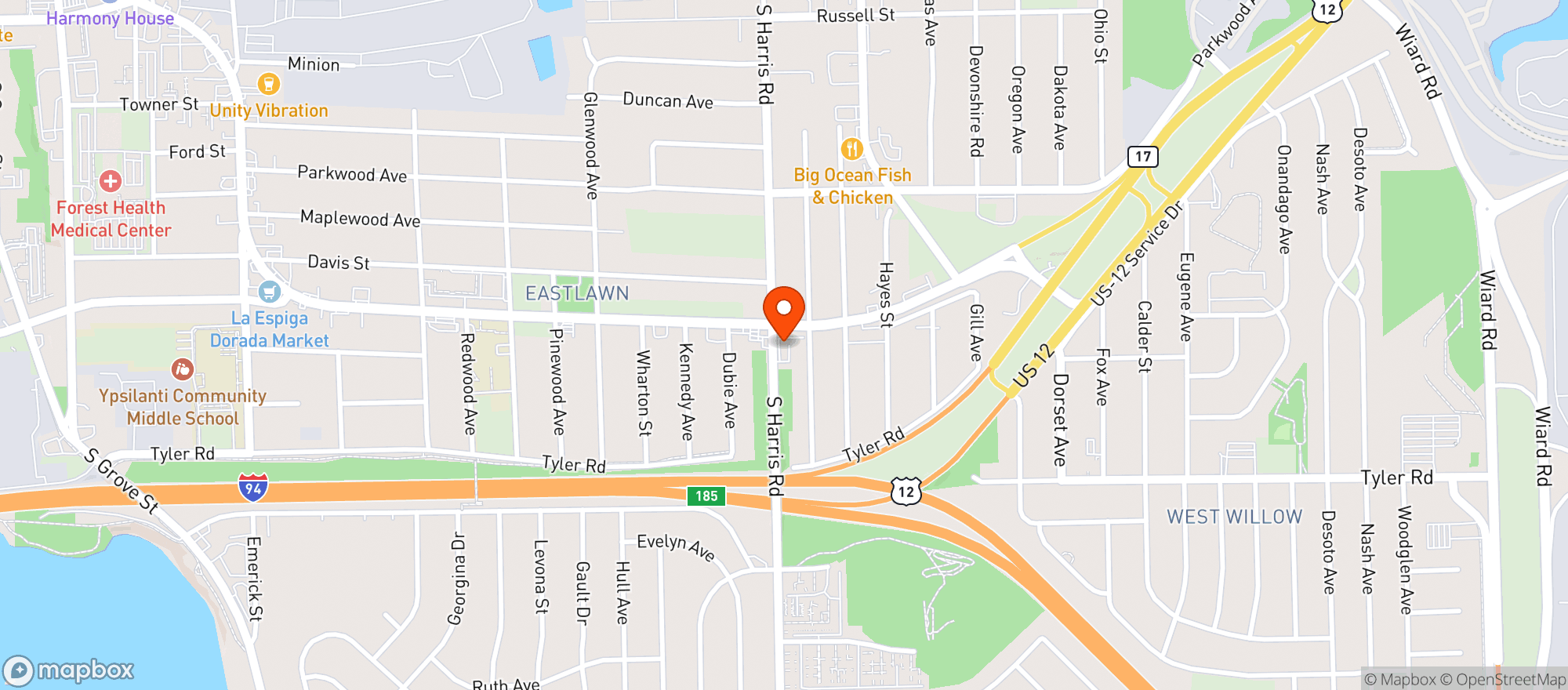 Map showing Lunch & Liquor