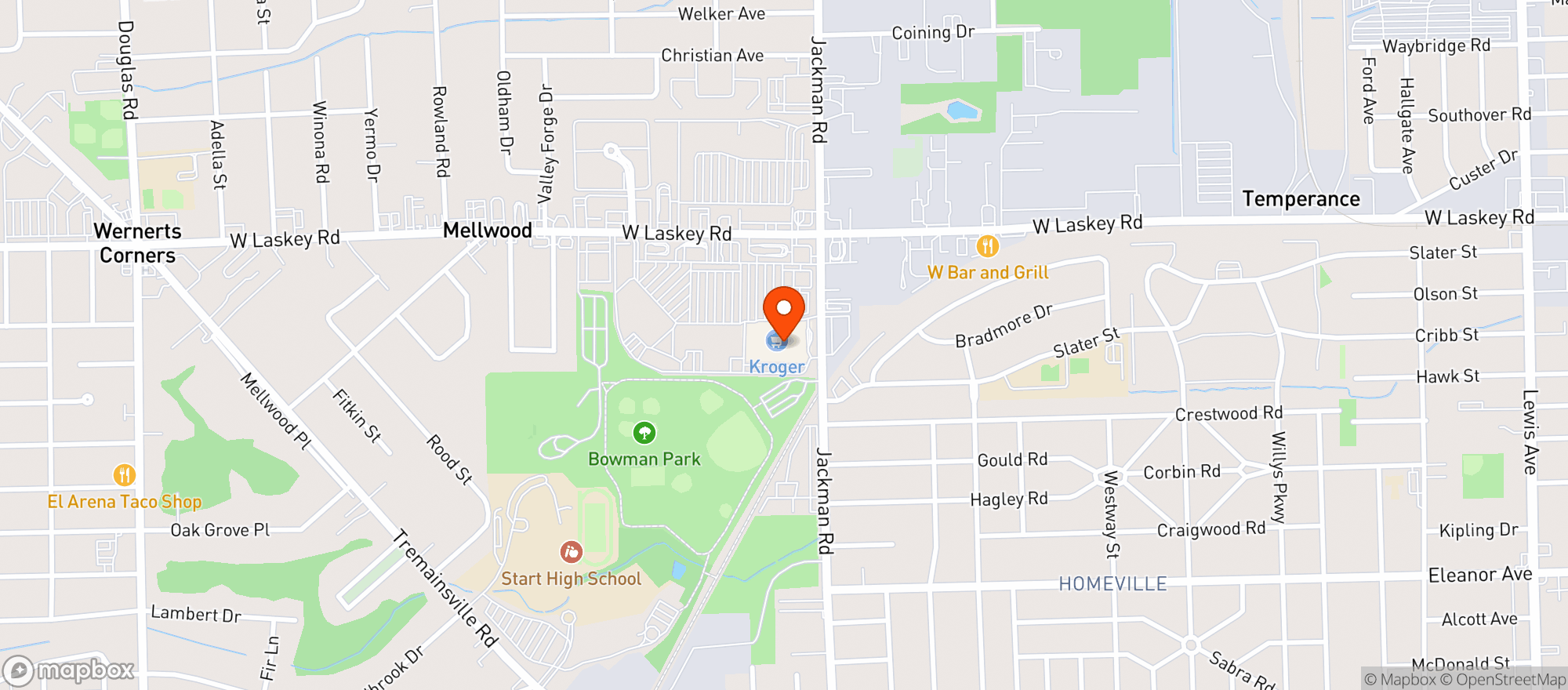 Map showing Kroger