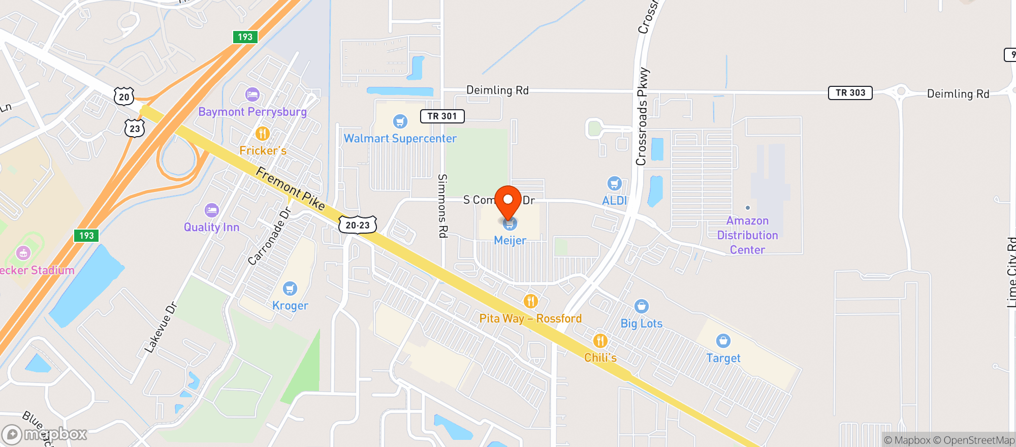 Map showing Meijer