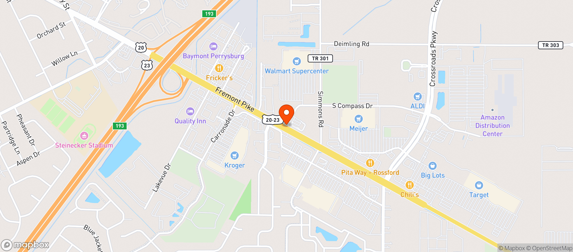 Map showing WALMART SUPERCENTER