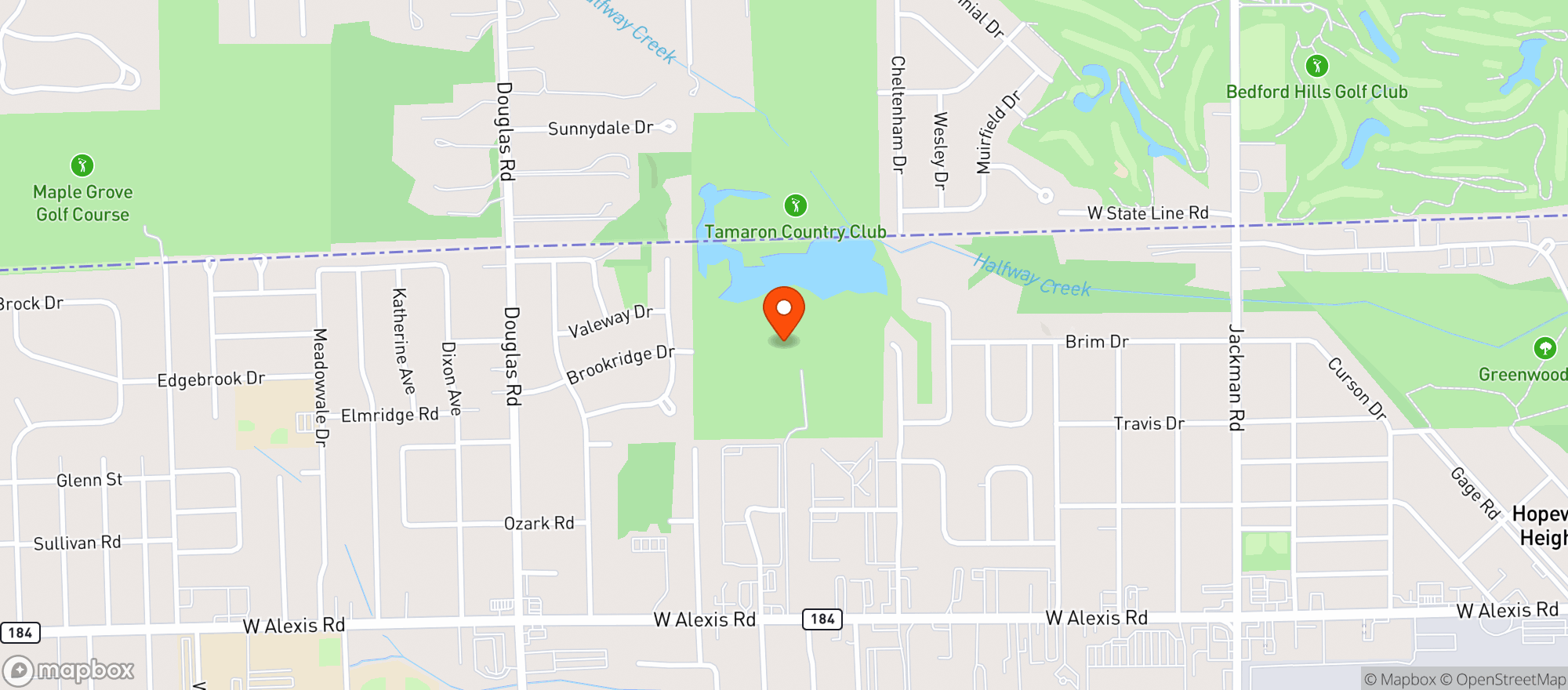 Map showing Tamaron Golf Club