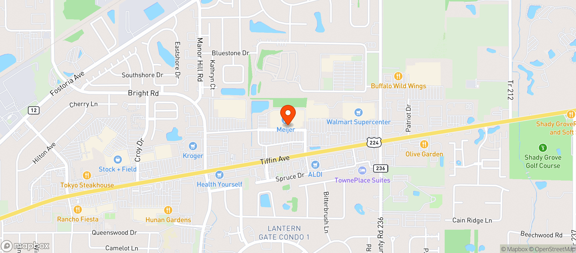 Map showing Meijer
