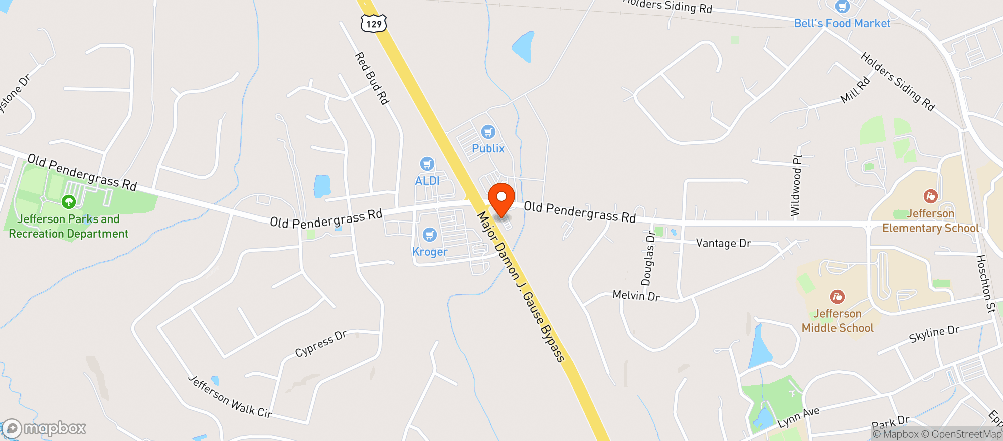Map showing Quiktrip #1705