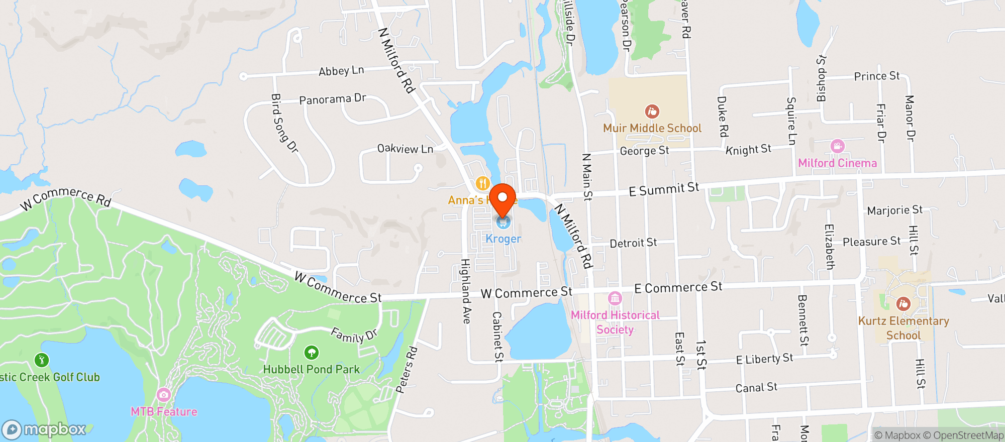 Map showing Kroger