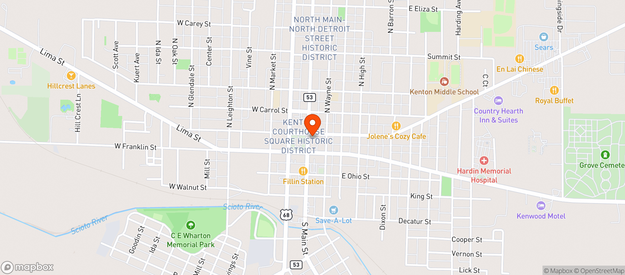Map showing Hippie Hut Kenton