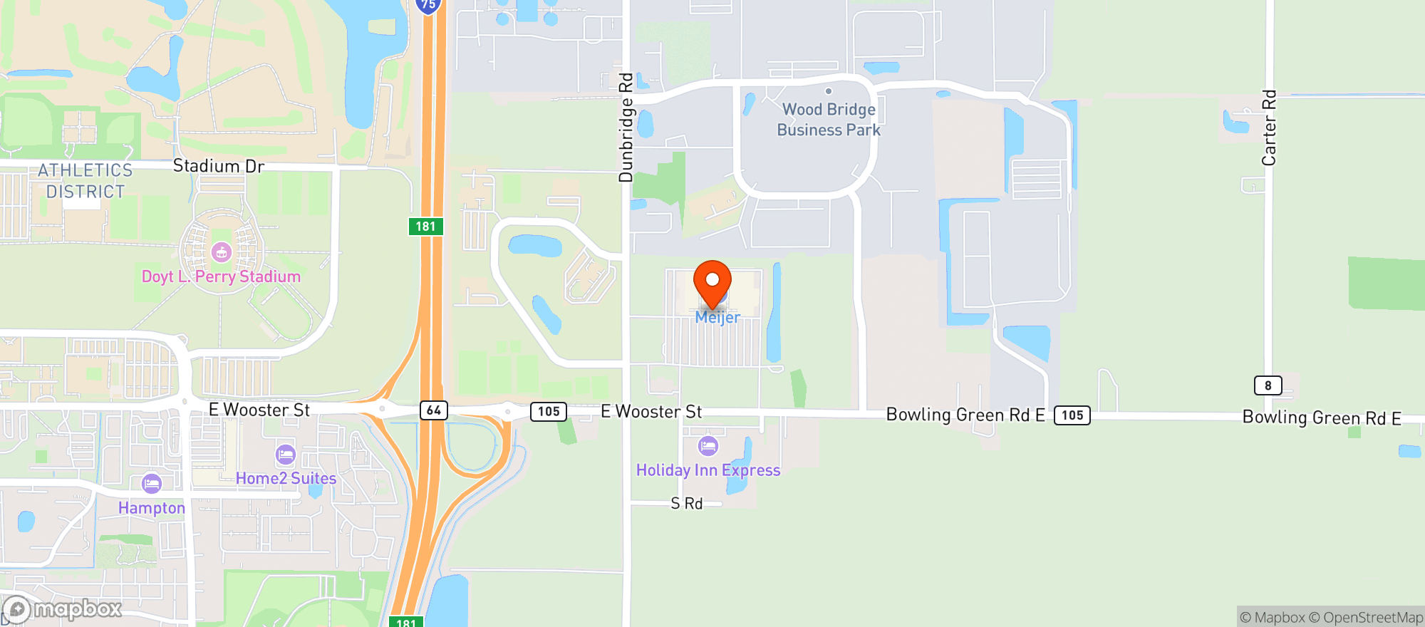 Map showing Meijer