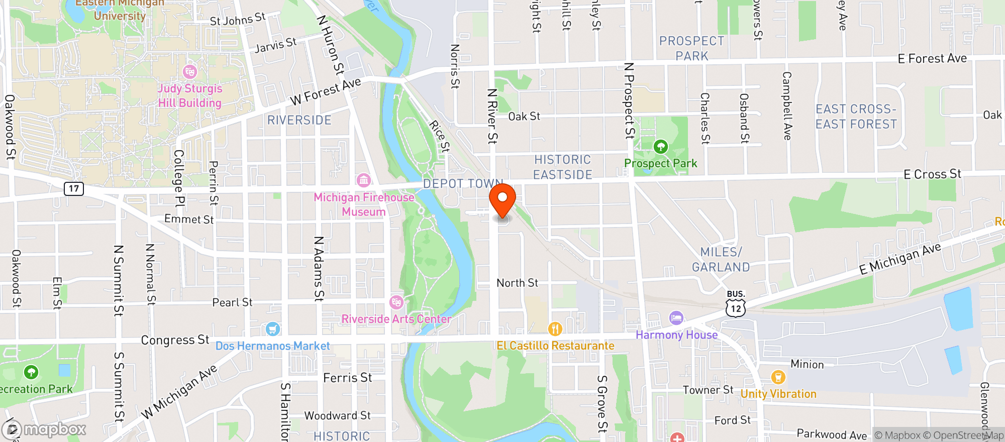 Map showing Hyperion Coffee