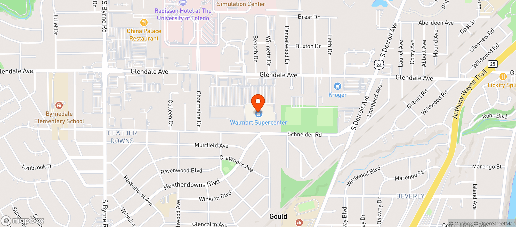 Map showing WALMART SUPERCENTER