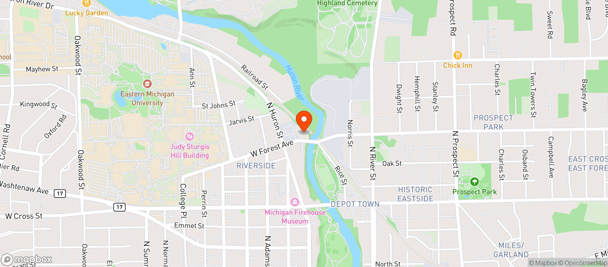 Map showing Quality Roots Ypsilanti