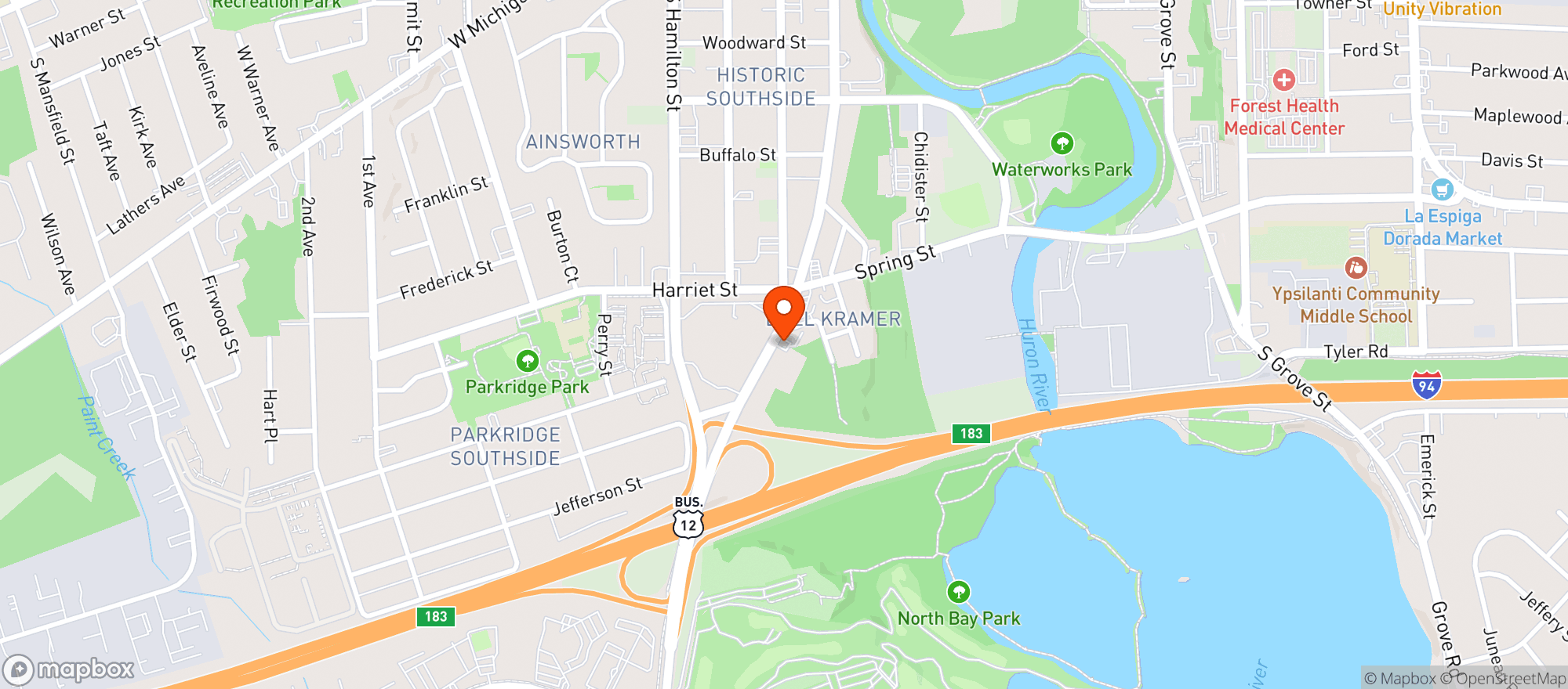Map showing The Patient Station Ypsilanti