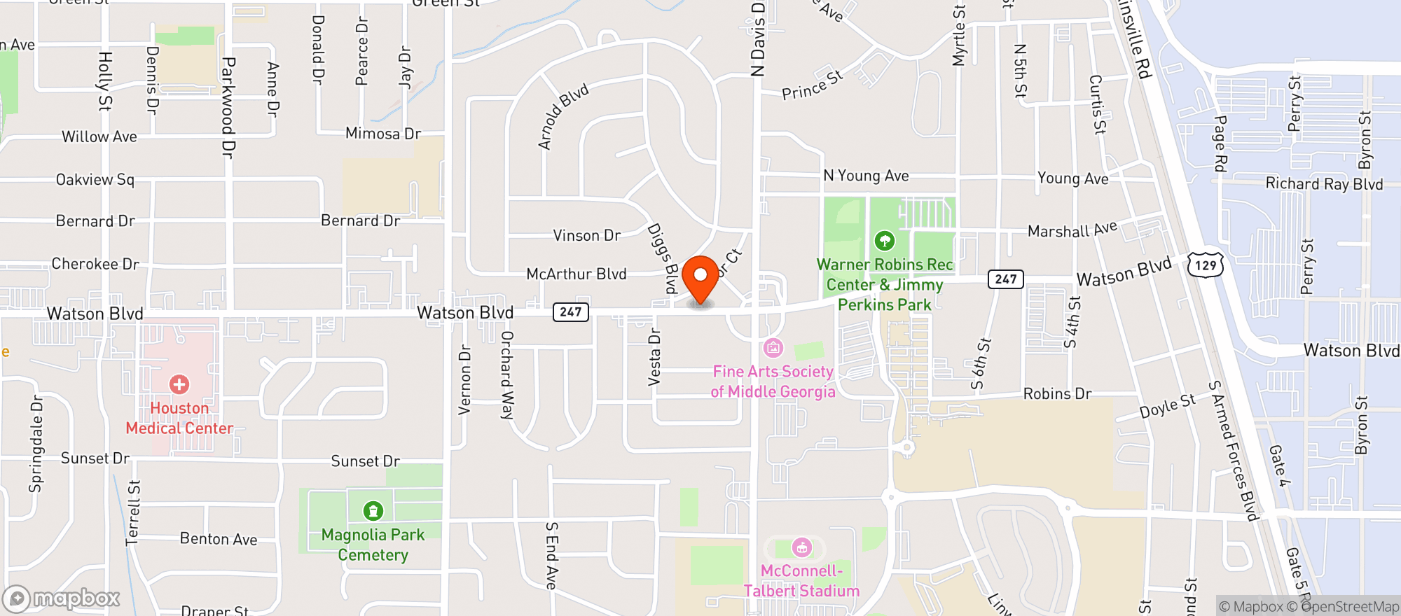Map showing Mega Smoke & Beer Outlet