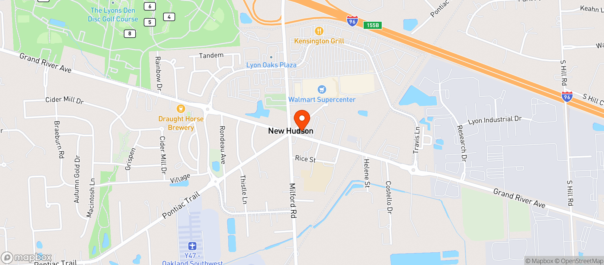 Map showing New Hudson Inn