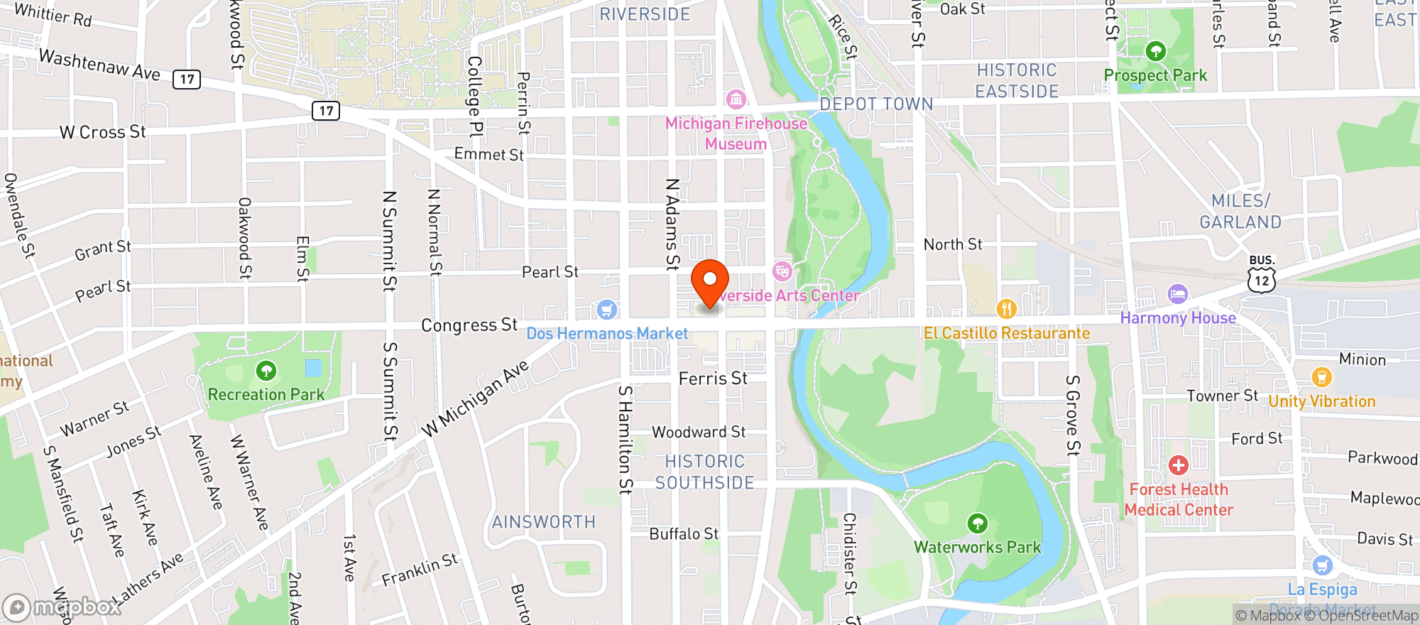 Map showing Ziggys