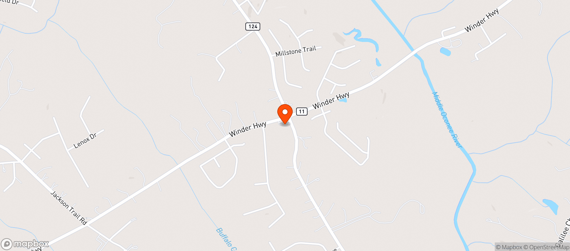 Map showing Jefferson Food Mart