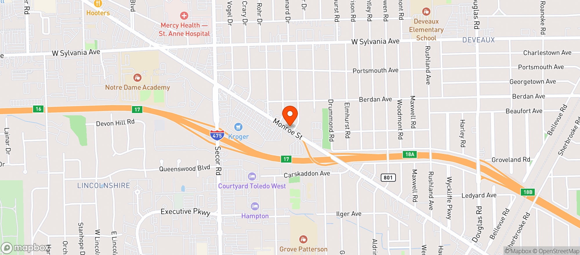Map showing Stop & Shop 9 Monroe