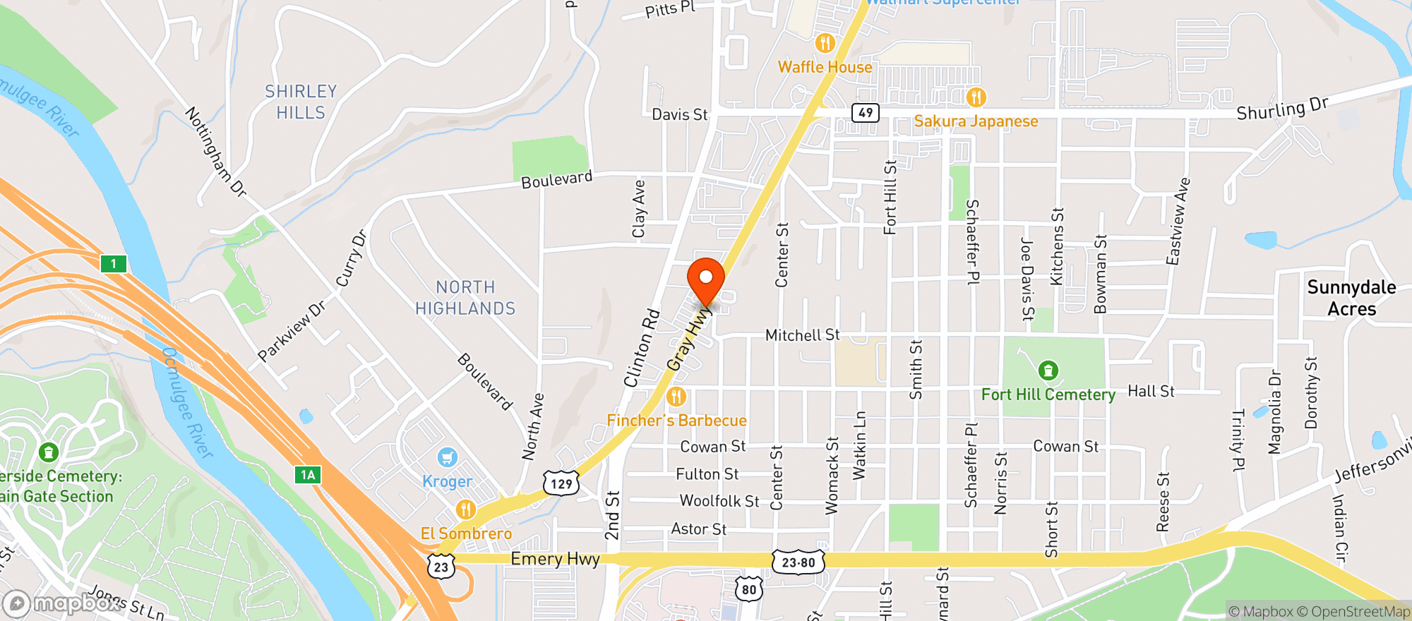 Map showing CIRCLE K