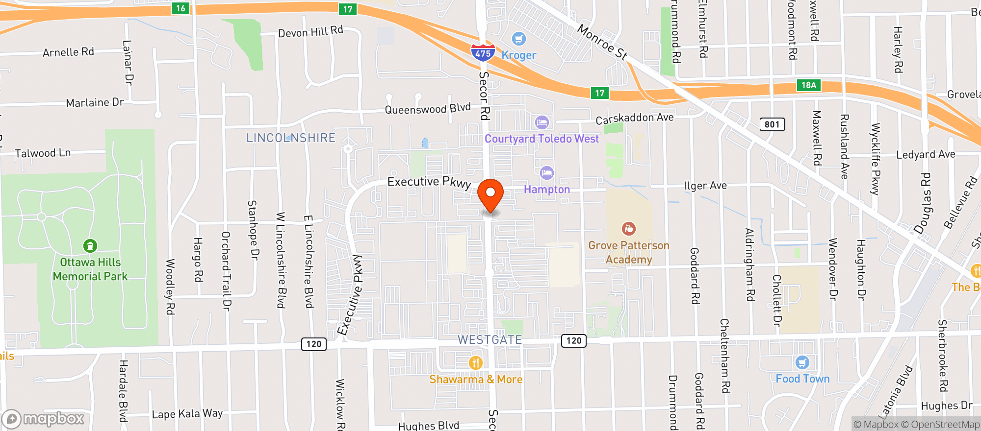 Map showing BETTERHEALTH MARKET (TOLEDO)