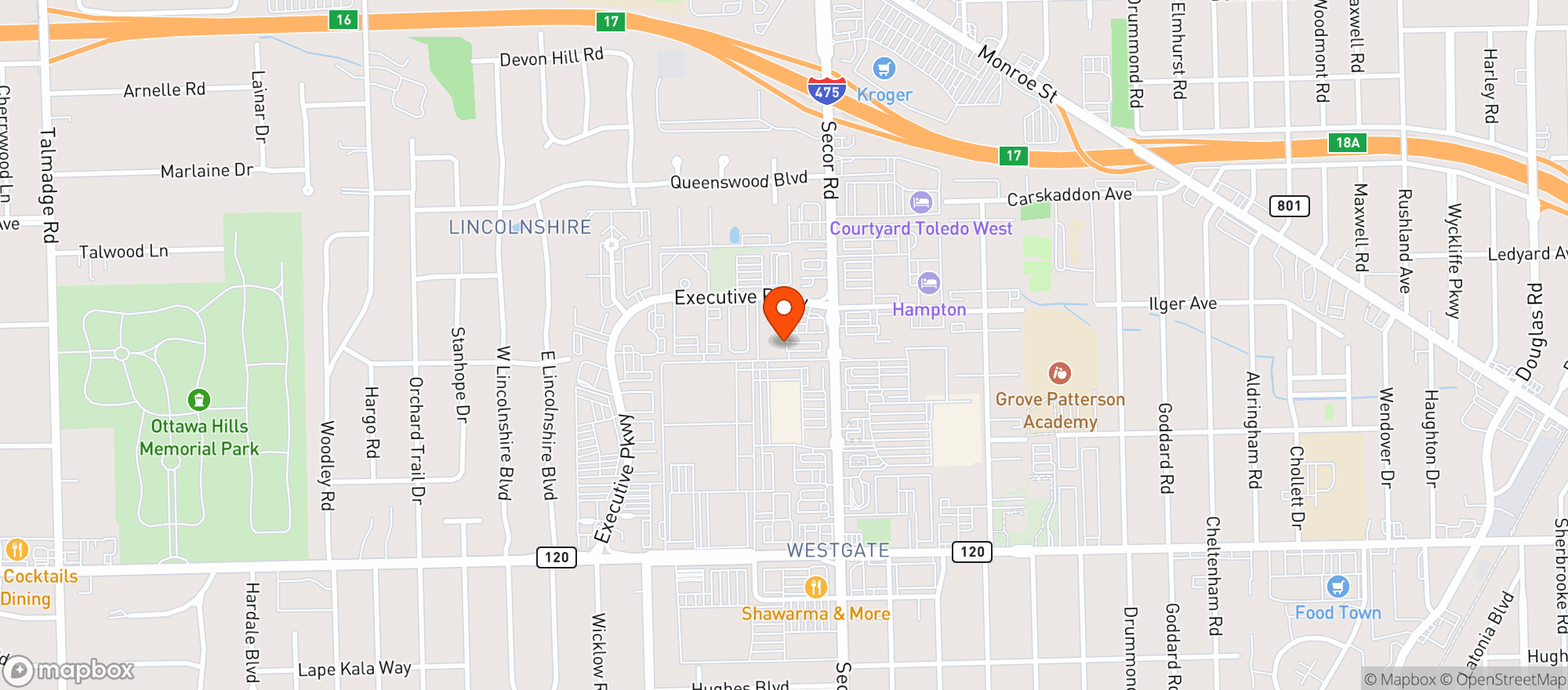 Map showing The Casual Pint