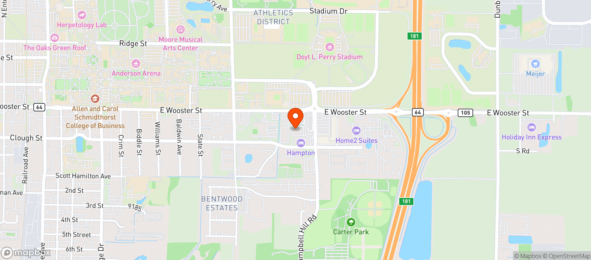 Map showing Buffalo Wild Wings Gril #3615