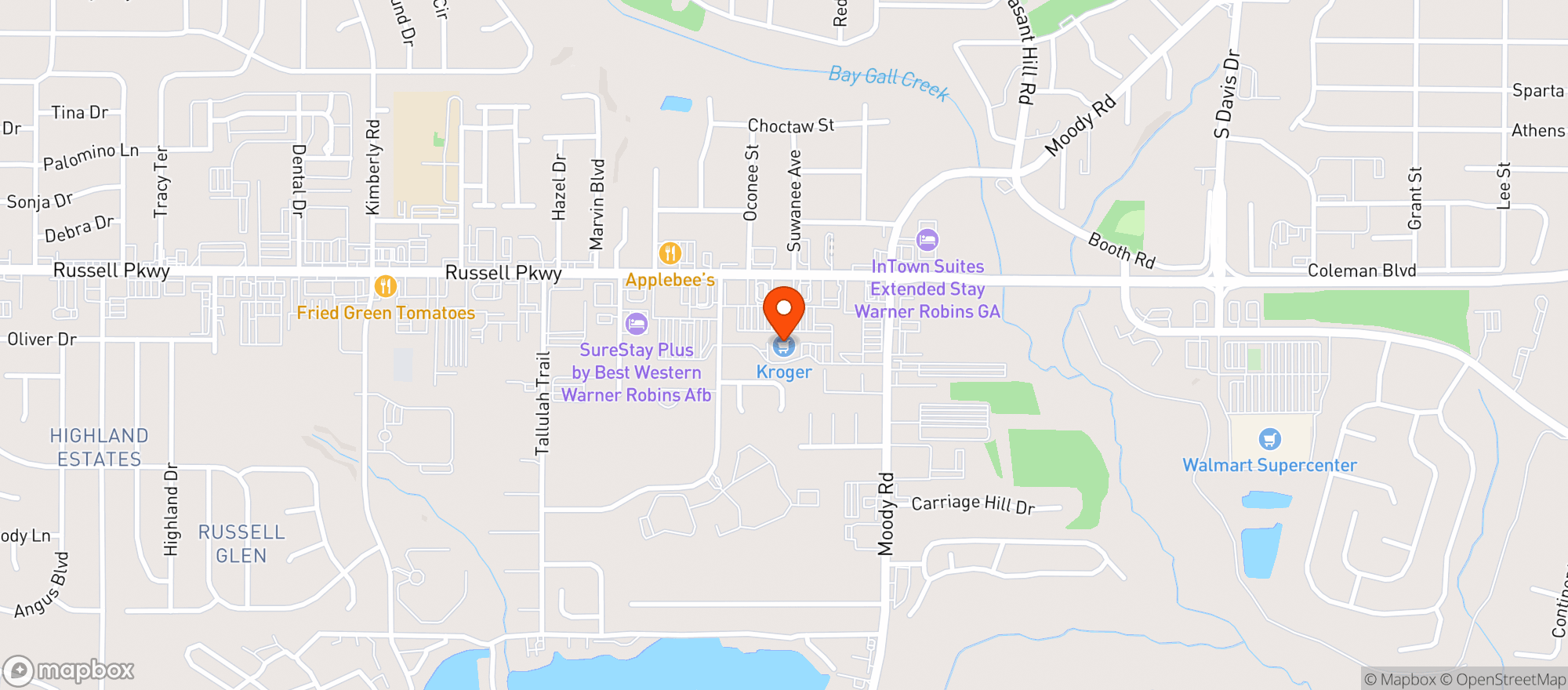 Map showing Kroger