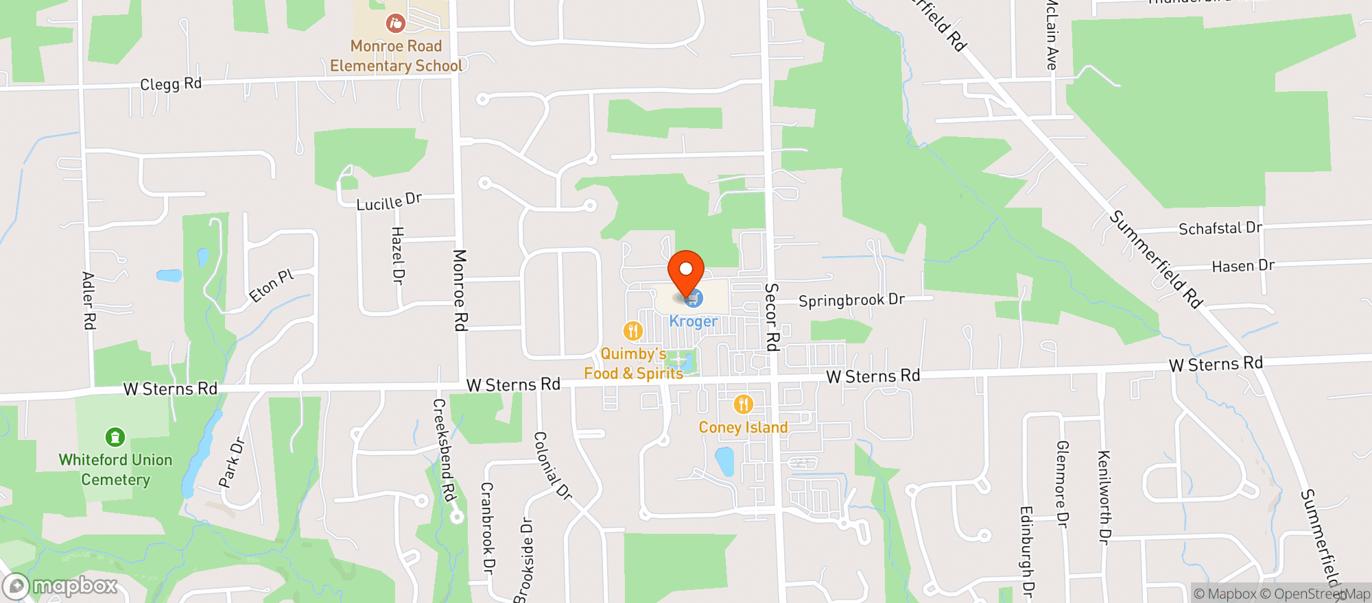 Map showing Kroger