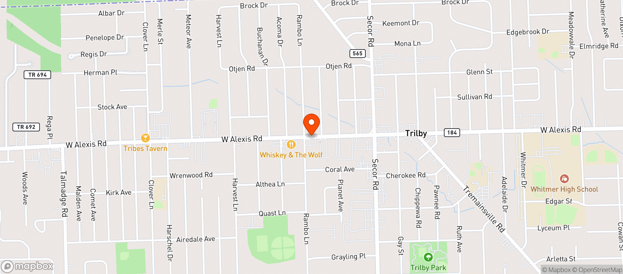 Map showing Seared